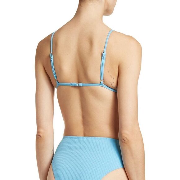 VYB Women’s Bikini Top M Eye Candy Triangle Ribbed Baby Blue Minimalist - Picture 2 of 3